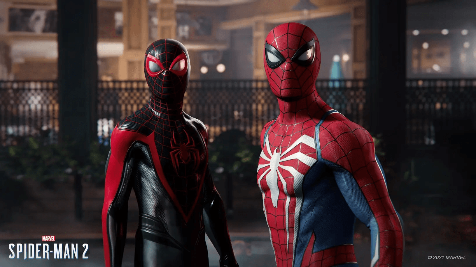 Marvel's Spider-Man 2 Miles and Peter standing together